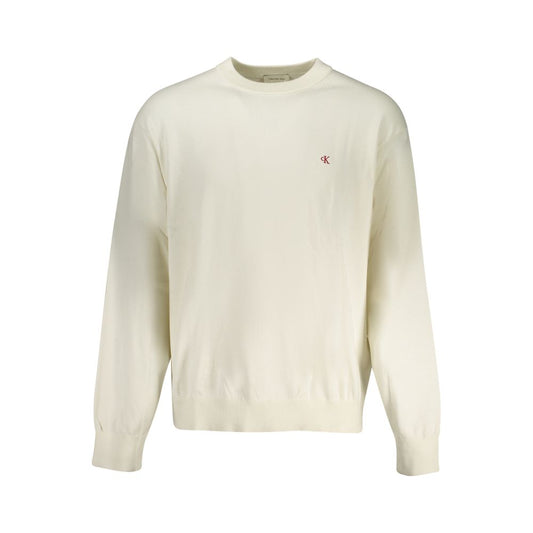 Sweatshirt by Calvin Klein for men in cotton white features an enviable silhouette, showcasing a premium and refined crew neckline for a truly enviable finish.