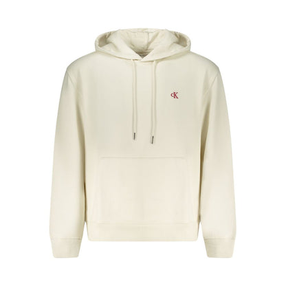 Hooded Sweatshirt Hoodie by Calvin Klein for men in cotton white features an avant-garde silhouette, showcasing a sophisticated wrap hooded neckline and long-sleeve detail for a truly avant-garde finish.