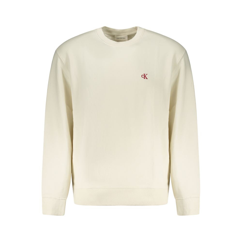 Sweatshirt by Calvin Klein for men in cotton white features an exquisite silhouette, showcasing and crew neckline details for a exquisite look.