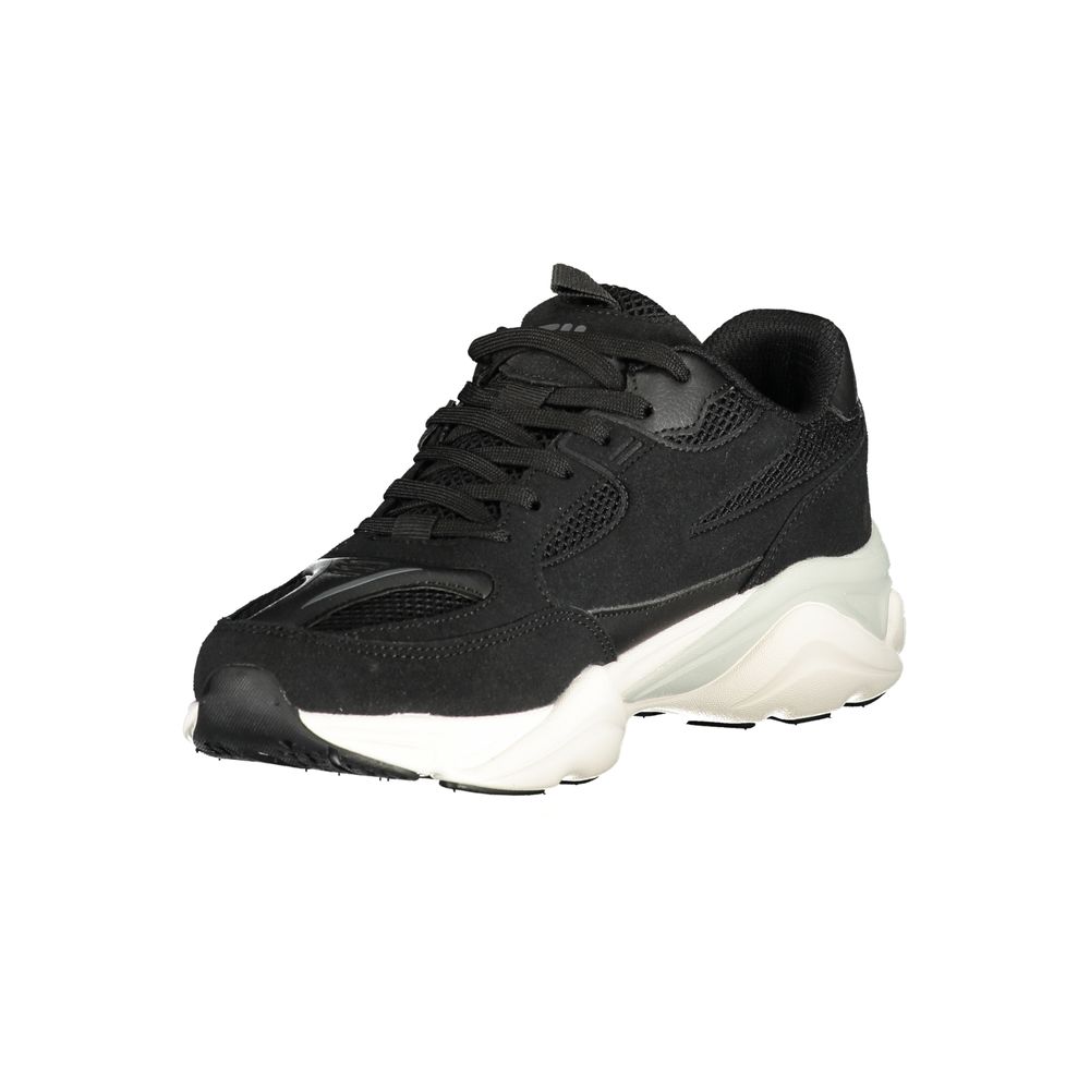 Athletic Sneakers by Fila for men in polyester & polyurethane black showcases an impeccable silhouette, defined by an impeccable athletic style design that perfectly captures the essence of the Men's Athletic Polyester & Polyurethane Sneakers.