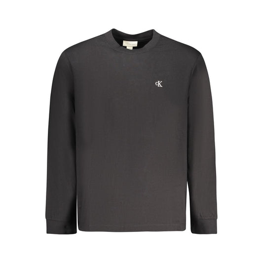 T-Shirt by Calvin Klein for men in cotton black & signature showcases a unassuming silhouette, artfully detailed with a refined crew neckline and unassuming long-sleeve for a sophisticated, contemporary look.