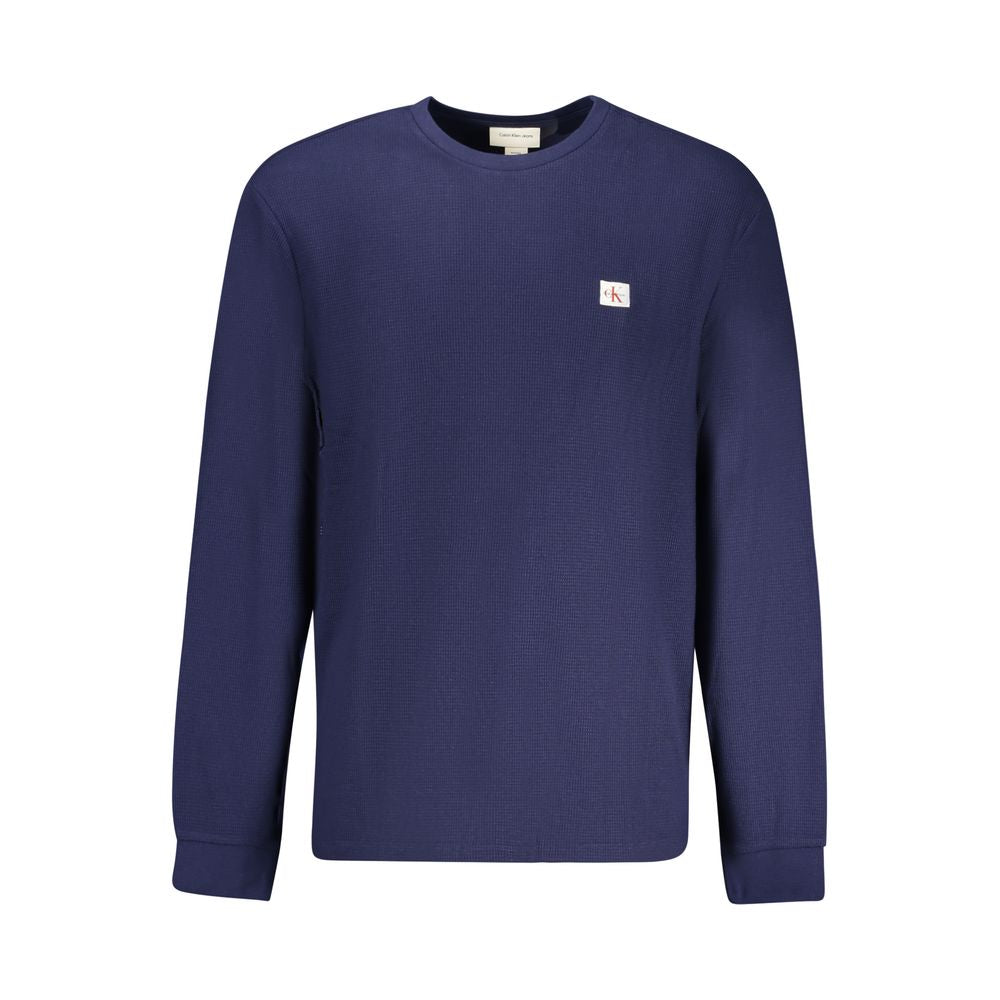 Sweatshirt by Calvin Klein for men in cotton polyester blue features an magnificent silhouette, showcasing a sophisticated crew neckline and detail for a truly magnificent finish.