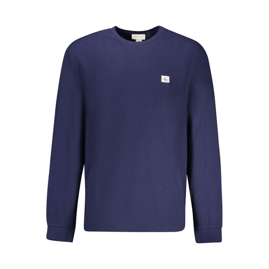 Sweatshirt by Calvin Klein for men in cotton polyester blue features an magnificent silhouette, showcasing a sophisticated crew neckline and detail for a truly magnificent finish.