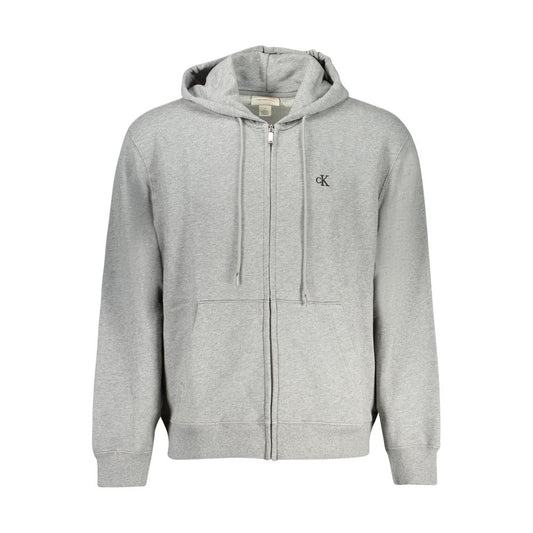 Hooded Sweatshirt Hoodie by Calvin Klein for men in cotton gray features an luminous silhouette, showcasing a sophisticated hooded neckline and for a truly luminous look.