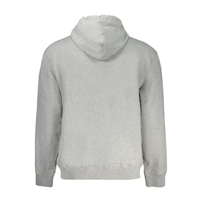 Hooded Sweatshirt Hoodie by Calvin Klein for men in cotton gray showcases a city-ready silhouette, artfully detailed with a signature and for a city-ready finish.