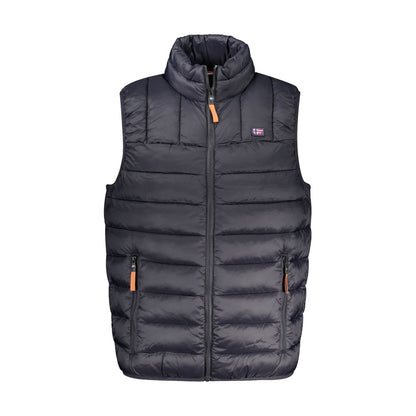 Vest by Norway 1963 for men in polyamide black features a chic silhouette, expertly detailed with a refined and premium pockets for a truly chic look.