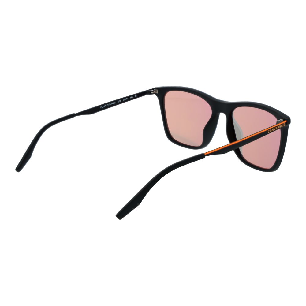 Sunglasses by Converse for men in metal and black presents a sumptuous silhouette, featuring black coloured frame and full-rim square frame design with mirrored category-2-medium-tint lens for a sumptuous look.