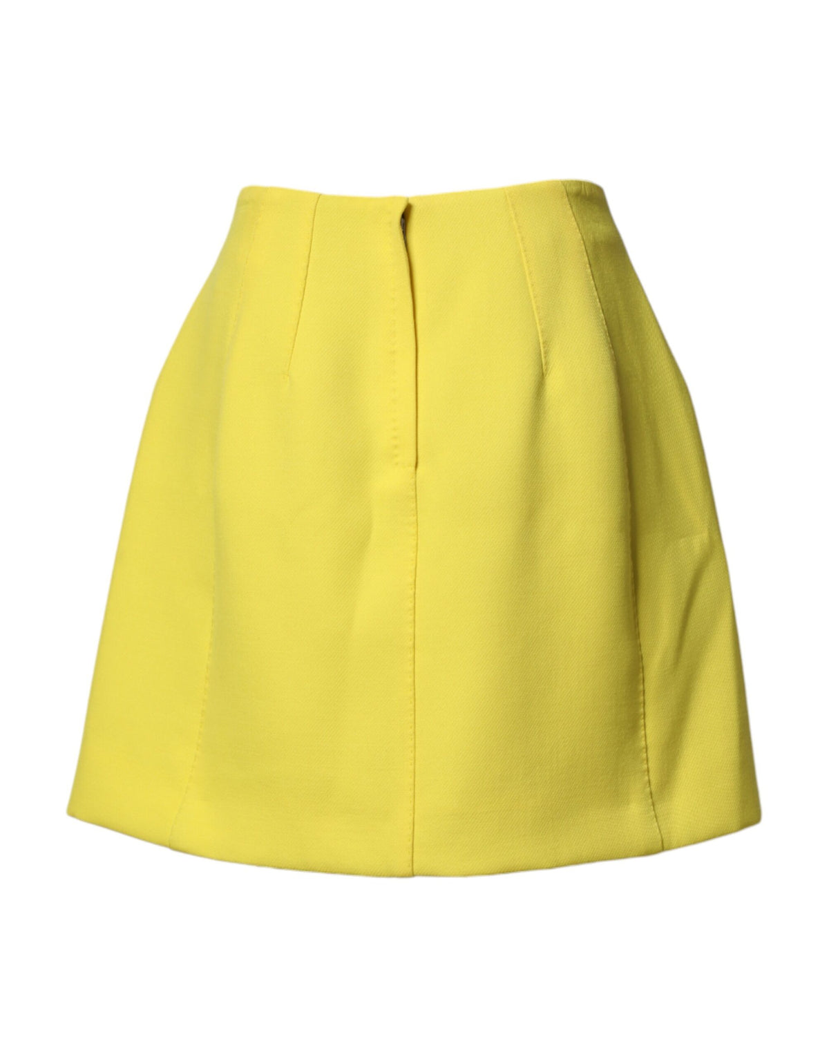 Dolce & Gabbana Women's High Rise Virgin Wool Silk & Polyamide Mini Skirt - Yellow