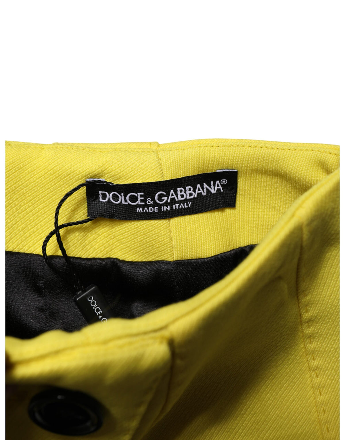 Dolce & Gabbana Women's High Rise Virgin Wool Silk & Polyamide Mini Skirt - Yellow