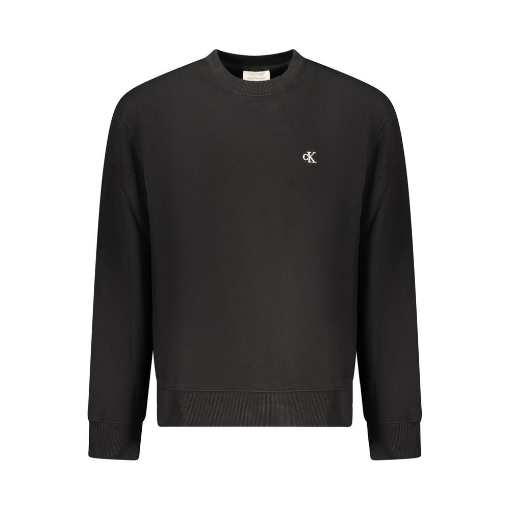 Sweatshirt by Calvin Klein for men in cotton black features a unrivaled silhouette with a refined crew neckline and unrivaled detailing for a sophisticated look.