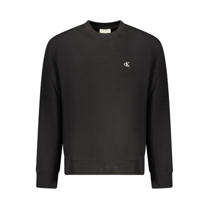 Sweatshirt by Calvin Klein for men in cotton black features a unrivaled silhouette with a refined crew neckline and unrivaled detailing for a sophisticated look.