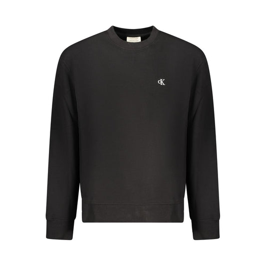 Sweatshirt by Calvin Klein for men in cotton black features a unrivaled silhouette with a refined crew neckline and unrivaled detailing for a sophisticated look.