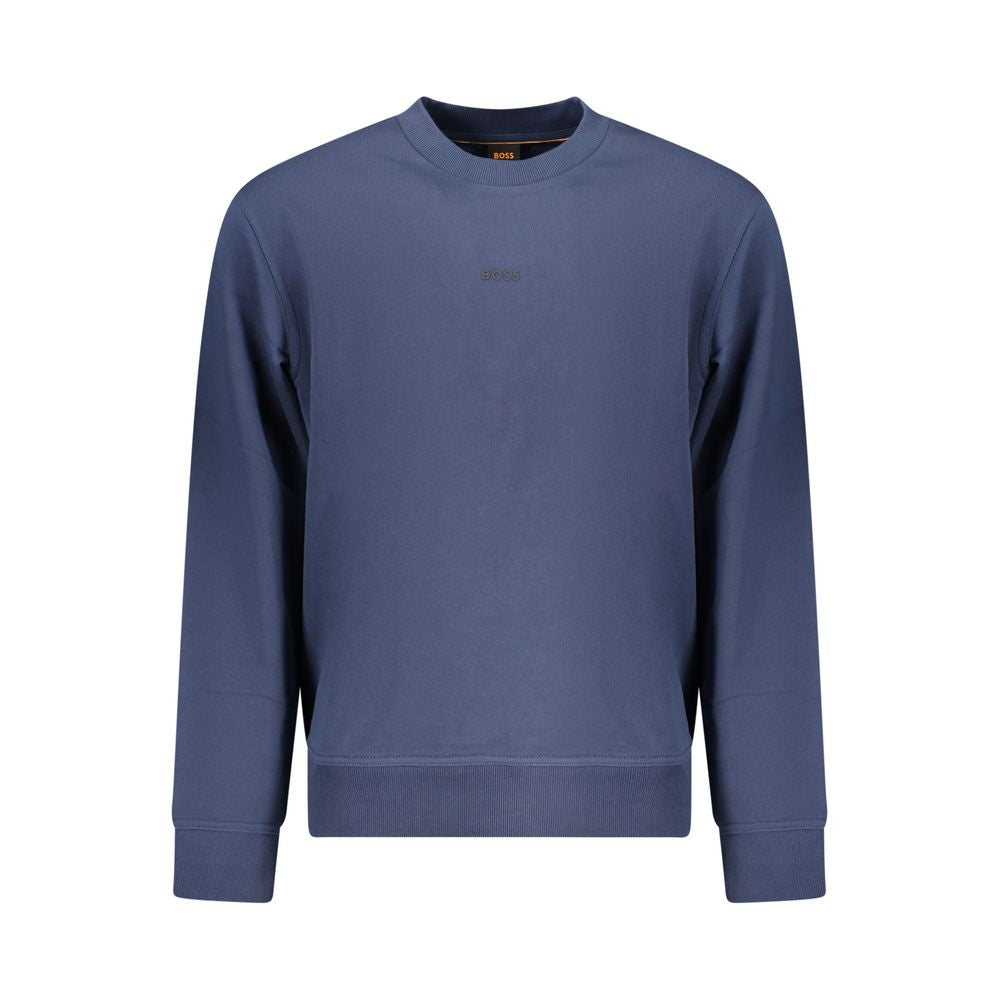 Sweatshirt by Hugo Boss for men in cotton blue & print presents a smart casual silhouette, featuring a smart casual crew neckline and for a sophisticated look.