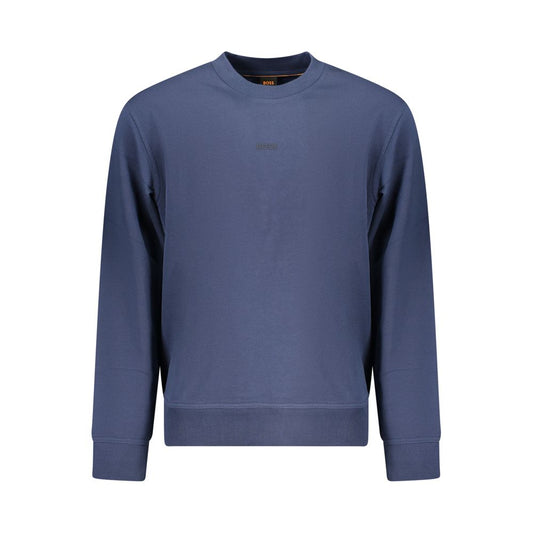 Sweatshirt by Hugo Boss for men in cotton blue & print presents a smart casual silhouette, featuring a smart casual crew neckline and for a sophisticated look.