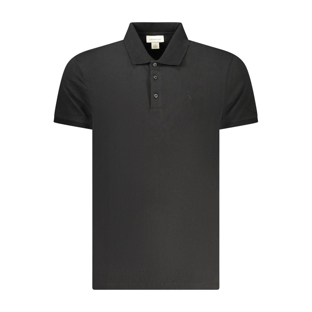 Polo Shirt by Calvin Klein for men in cotton black, patterned & monogram presents a sleek silhouette, featuring a refined and for a sleek finish.