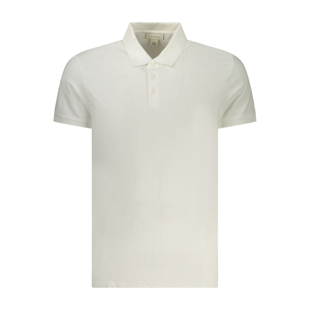 Polo Shirt by Calvin Klein for men in cotton canvas white showcases a enviable silhouette, featuring a refined and for a enviable finish.