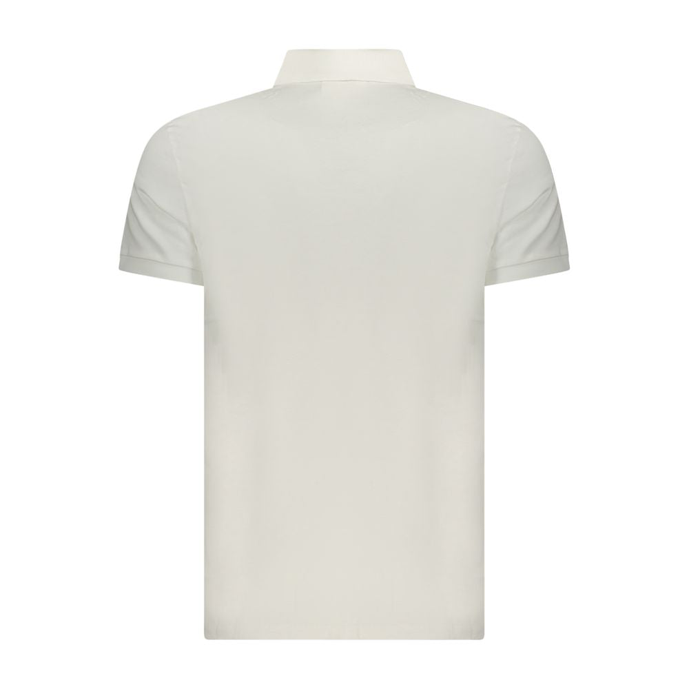 Polo Shirt by Calvin Klein for men in cotton canvas white showcases a sharp silhouette, detailed with a refined and sharp for a sophisticated finish.