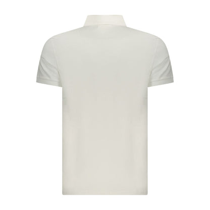 Polo Shirt by Calvin Klein for men in cotton canvas white showcases a sharp silhouette, detailed with a refined and sharp for a sophisticated finish.