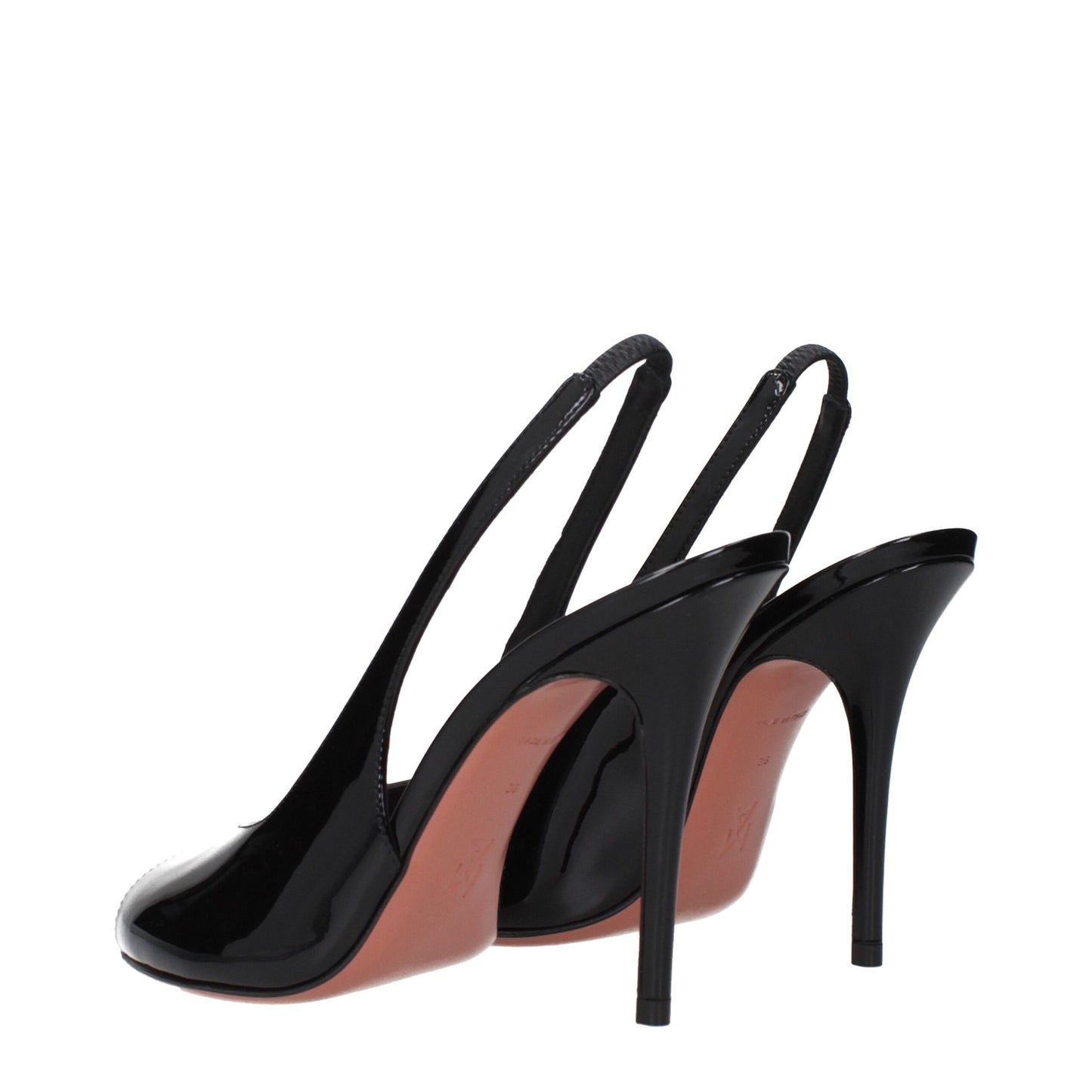 Stiletto Sandals by Amina Muaddi for women in patent leather and black presents a captivating silhouette, showcasing the signature style of the Women's Patent Leather Stiletto Sandals with a captivating stiletto and captivating .