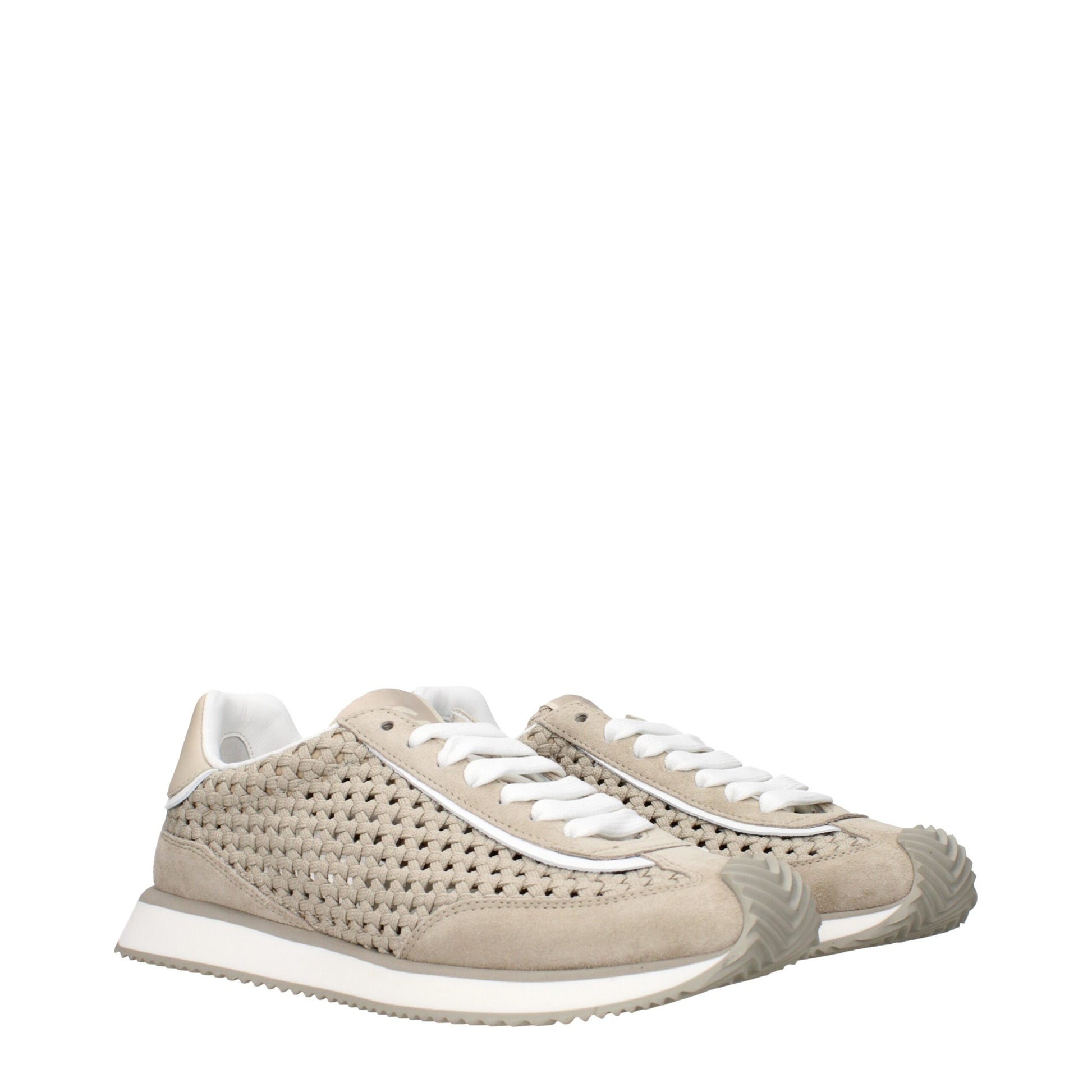 Sneakers by Dolce & Gabbana for men in fabric beige presents a on trend silhouette from the Men's Low Top Fabric Sneakers collection, showcasing a on trend low-top style for an elevated aesthetic.