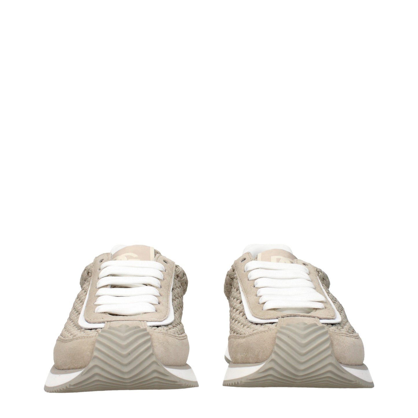 Sneakers by Dolce & Gabbana for men in fabric beige features a chic design, perfectly showcasing the chic low-top style of this Men's Low Top Fabric Sneakers.