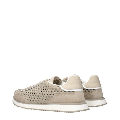 Sneakers by Dolce & Gabbana for men in fabric beige presents a sumptuous silhouette, artfully capturing the essence of the Men's Low Top Fabric Sneakers with its sumptuous low-top style design.