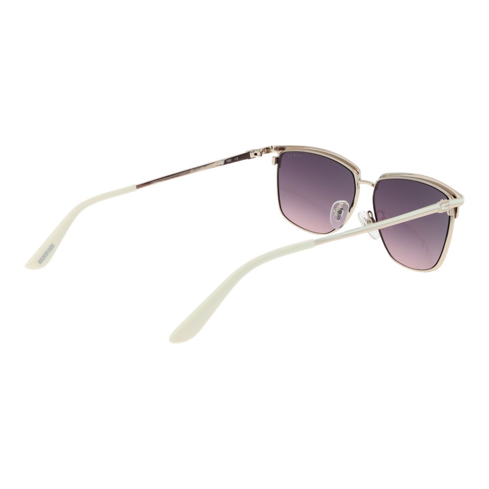 Sunglasses by Guess for women in metal white features an ethereal browline full-rim frame design with white coloured frame frames and gradient category-3-dark-tint lens for a ethereal finish.