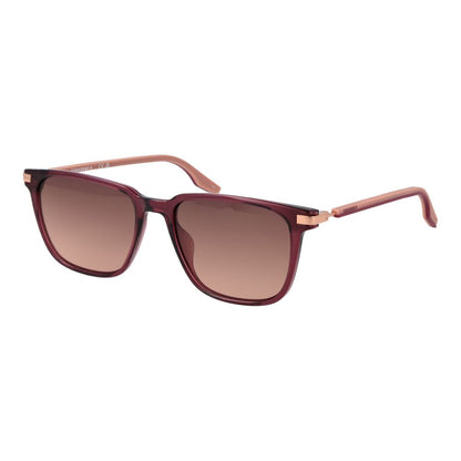 Sunglasses by Converse for unisex in rubber burgundy features an ethereal full-rim square frame design with burgundy coloured frame frames and gradient category-2-medium-tint lens for a ethereal finish.