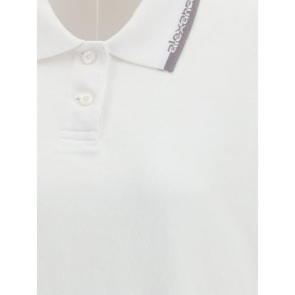 Dress by Alexander Wang for women in cotton white features a dramatic silhouette, showcasing an elegant and that flows into a dramatic mini.