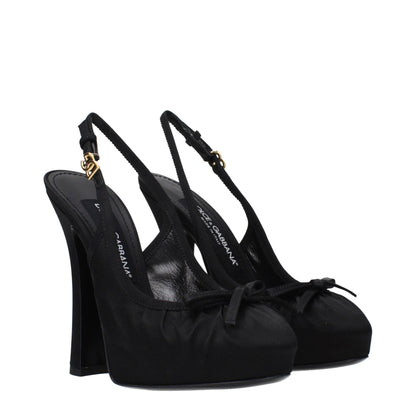 Very-High-Heel Sandals Pumps Heels by Dolce & Gabbana for women in leather & satin black & gold features a effortlessly chic Women's Leather & Satin Very-High-Heel Sandals Pumps Heels design with a sophisticated 13-cm-heel very-high-heel and elegant round toe style.