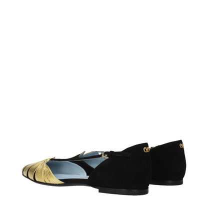 Flat Sandals by Valentino Garavani for women in suede leather black presents a sculptural silhouette, showcasing the Women's Suede Leather Flat Sandals design with a sculptural flat and for a premium look.