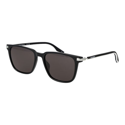 Sunglasses by Converse for unisex in rubber black features an ethereal full-rim square frame design with black coloured frame frames and non-polarized category-3-dark-tint lens for a ethereal finish.