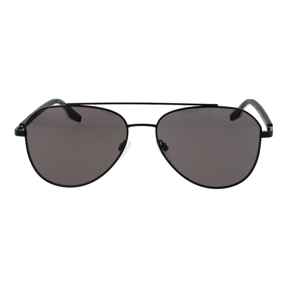 Sunglasses by Converse for unisex in rubber black showcases a ethereal silhouette, featuring black coloured frame aviator full-rim frame design with non-polarized category-3-dark-tint lens for a ethereal finish.