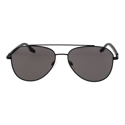 Sunglasses by Converse for unisex in rubber black showcases a ethereal silhouette, featuring black coloured frame aviator full-rim frame design with non-polarized category-3-dark-tint lens for a ethereal finish.
