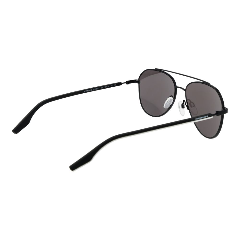 This Sunglasses by Converse for unisex in rubber black presents a sumptuous silhouette, showcasing a sumptuous aviator full-rim frame design in black coloured frame and high-performance non-polarized category-3-dark-tint lens.