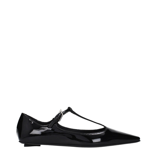 Ballet Flat Shoes by The Attico for women in patent leather black showcases a enchanting silhouette as part of the Women's Patent Leather Ballet Flat Shoes collection, defined by a enchanting and for a enchanting look.