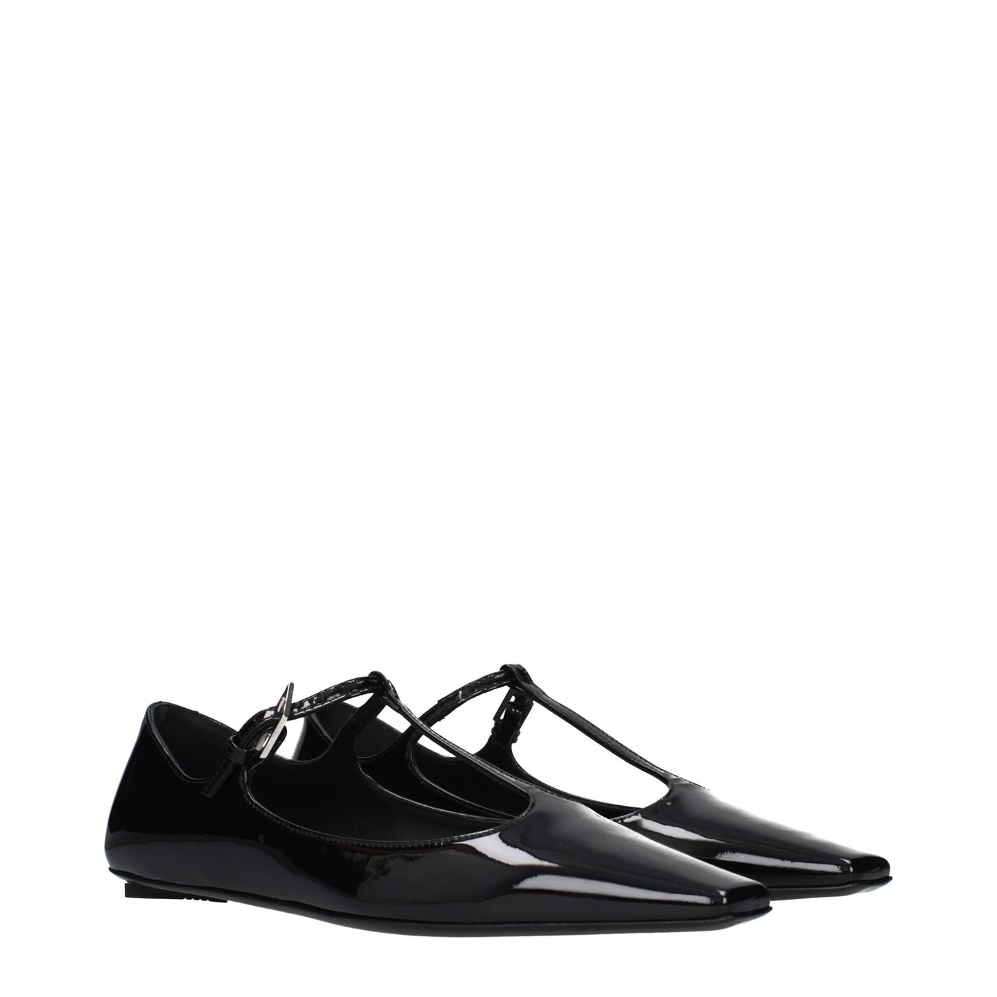 Ballet Flat Shoes by The Attico for women in patent leather black features an captivating silhouette, showcasing the captivating style of the Women's Patent Leather Ballet Flat Shoes with its distinct and refined .