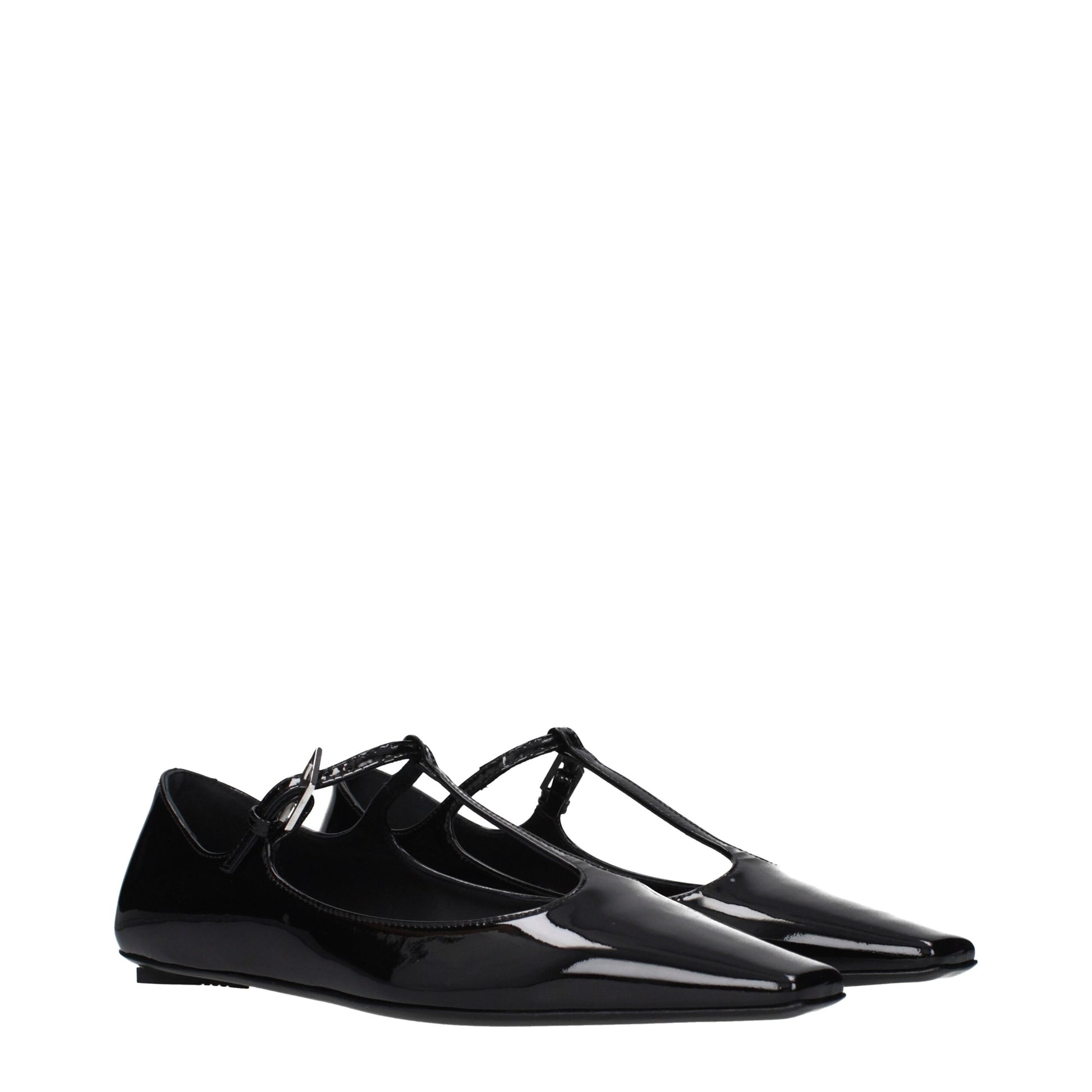 Ballet Flat Shoes by The Attico for women in patent leather black features an captivating silhouette, showcasing the captivating style of the Women's Patent Leather Ballet Flat Shoes with its distinct and refined .