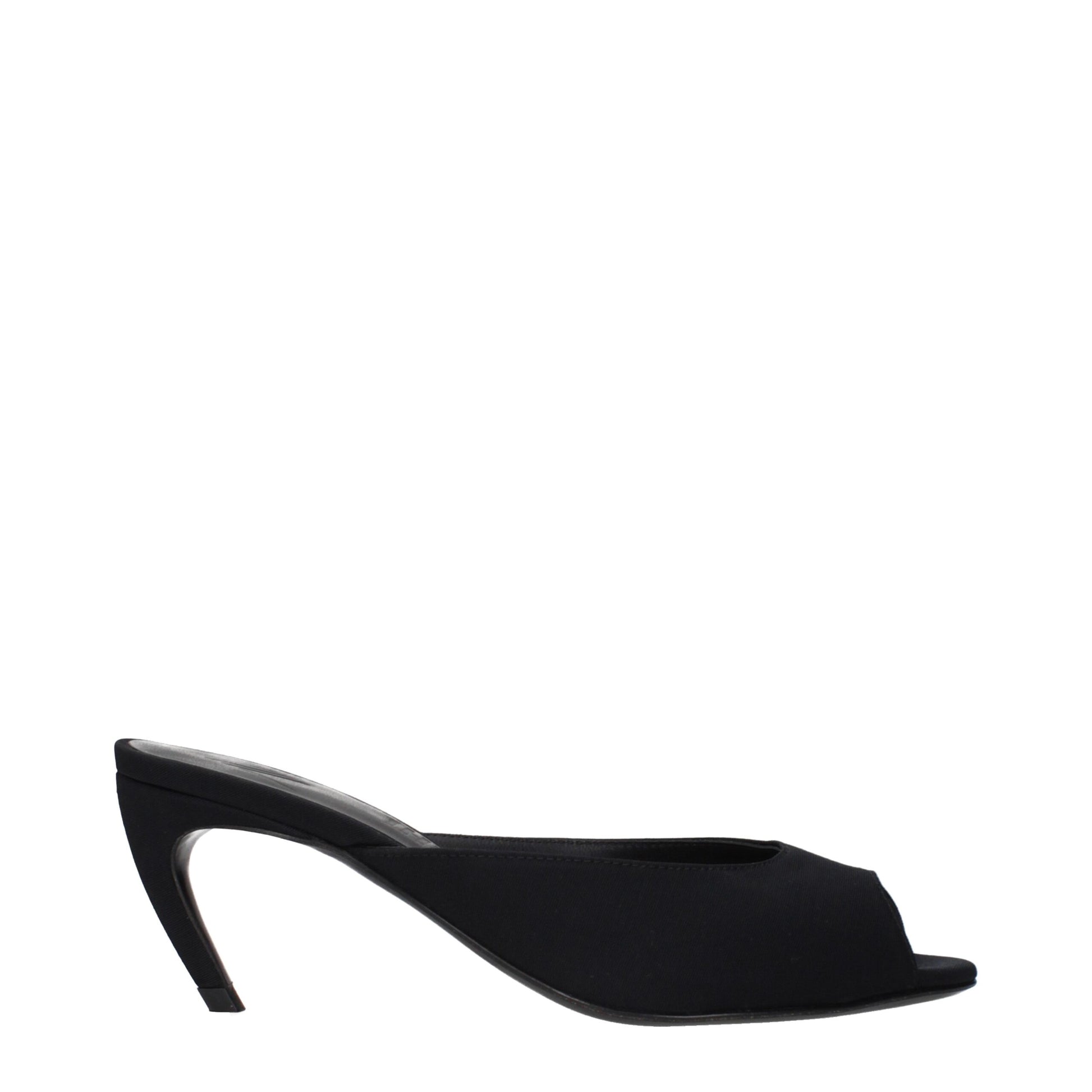Flat Sandals by The Attico for women in fabric and black presents a captivating silhouette, showcasing the signature style of the Women's Fabric Flat Sandals with a captivating flat and captivating .