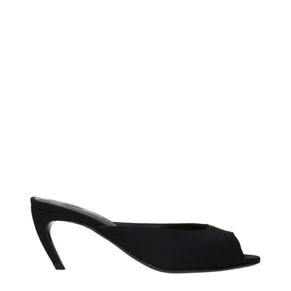 Flat Sandals by The Attico for women in fabric and black presents a captivating silhouette, showcasing the signature style of the Women's Fabric Flat Sandals with a captivating flat and captivating .