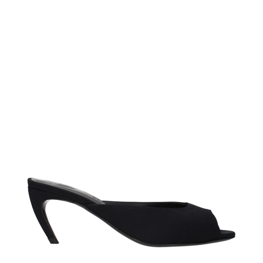 Flat Sandals by The Attico for women in fabric and black presents a captivating silhouette, showcasing the signature style of the Women's Fabric Flat Sandals with a captivating flat and captivating .