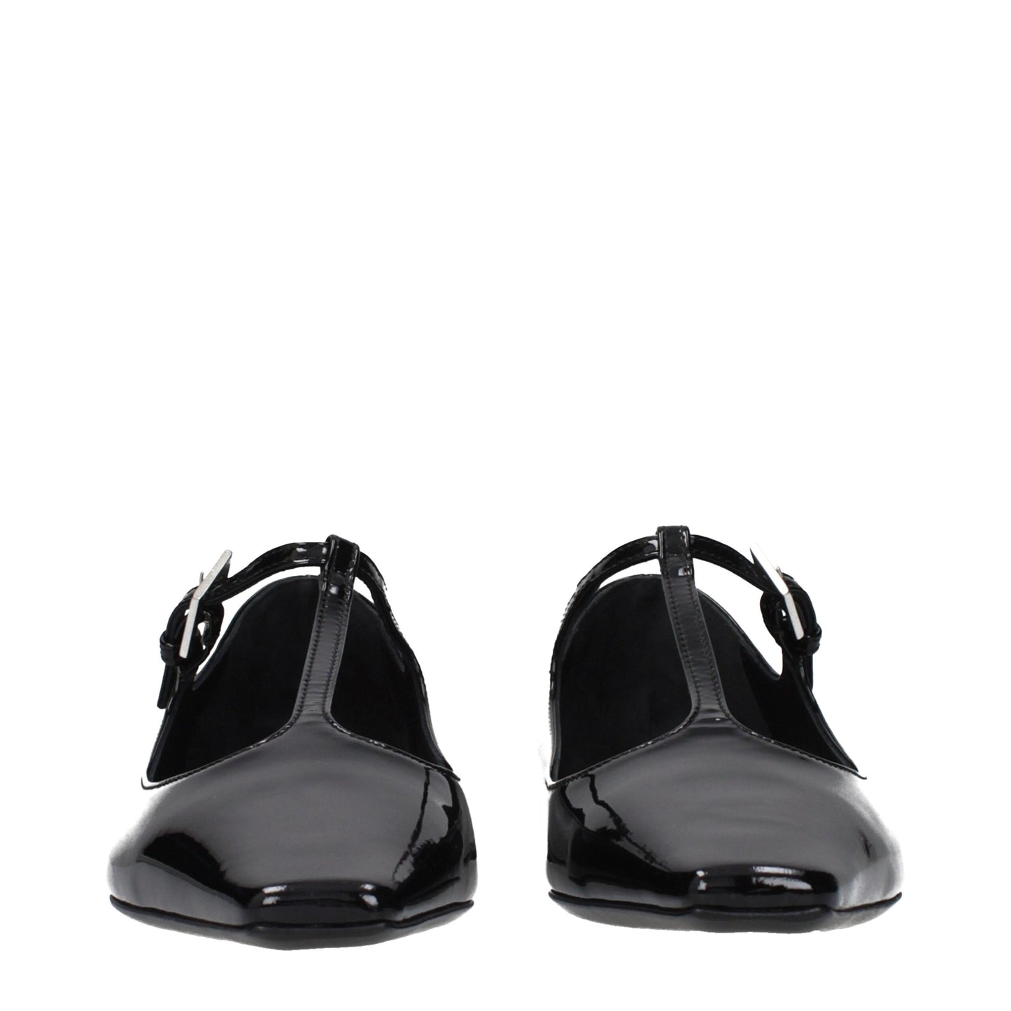 Ballet Flat Shoes by The Attico for women in patent leather black presents a impeccable silhouette as Women's Patent Leather Ballet Flat Shoes, artfully designed with a and a impeccable for a refined, upscale finish.