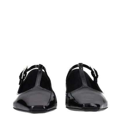 Ballet Flat Shoes by The Attico for women in patent leather black presents a impeccable silhouette as Women's Patent Leather Ballet Flat Shoes, artfully designed with a and a impeccable for a refined, upscale finish.
