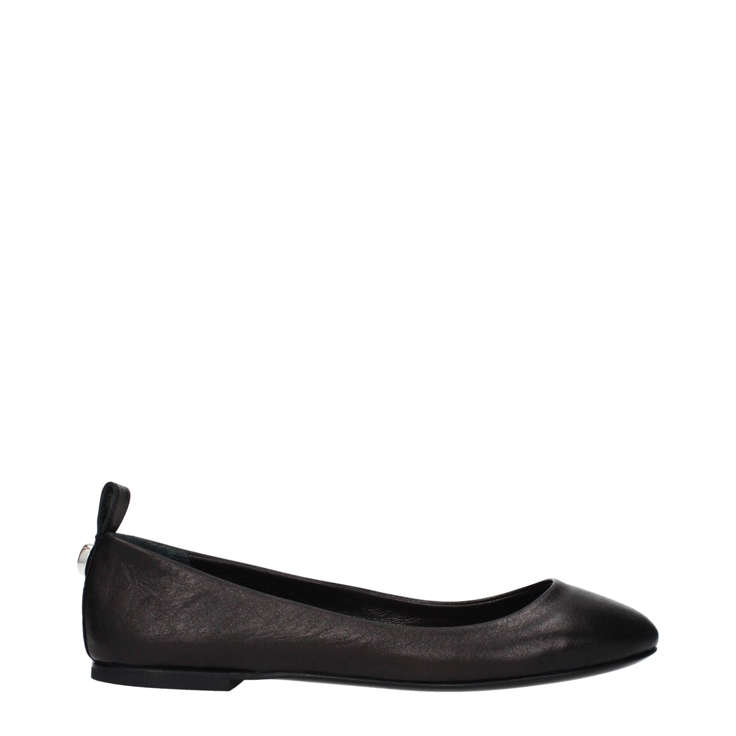 Ballet Flat Shoes by The Attico for women in leather black features an statuesque silhouette from the Women's Leather Ballet Flat Shoes collection, showcasing a and a statuesque for a statuesque look.