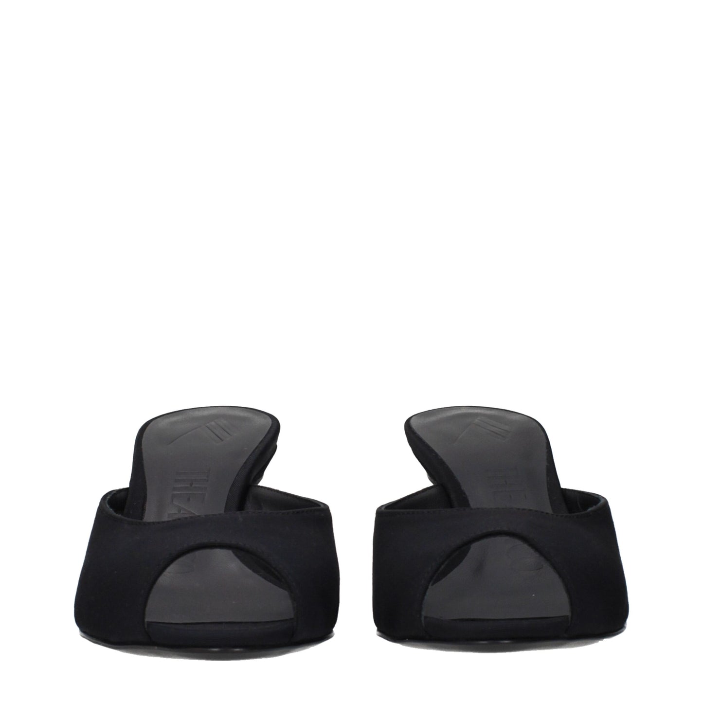 Flat Sandals by The Attico for women in fabric black showcases a sculptural silhouette as Women's Fabric Flat Sandals, defined by a sculptural flat and sculptural for a sculptural look.