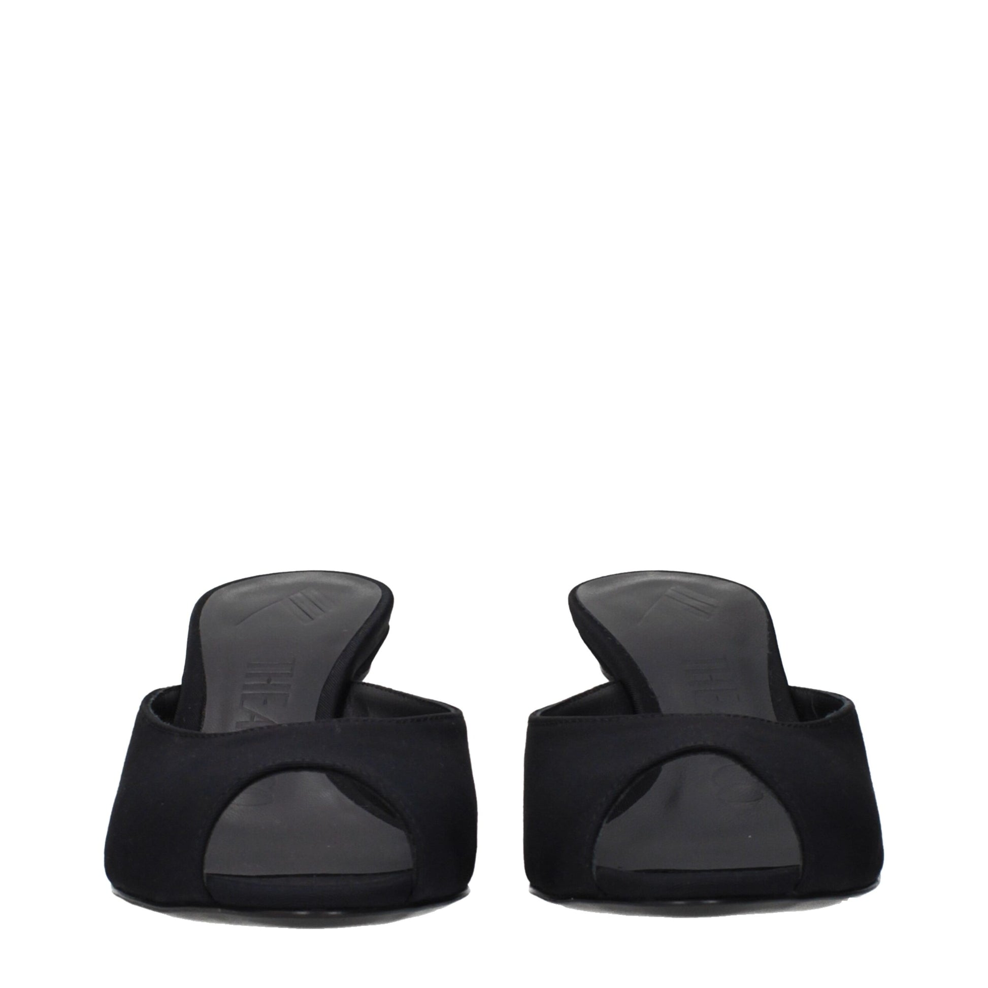 Flat Sandals by The Attico for women in fabric black showcases a sculptural silhouette as Women's Fabric Flat Sandals, defined by a sculptural flat and sculptural for a sculptural look.