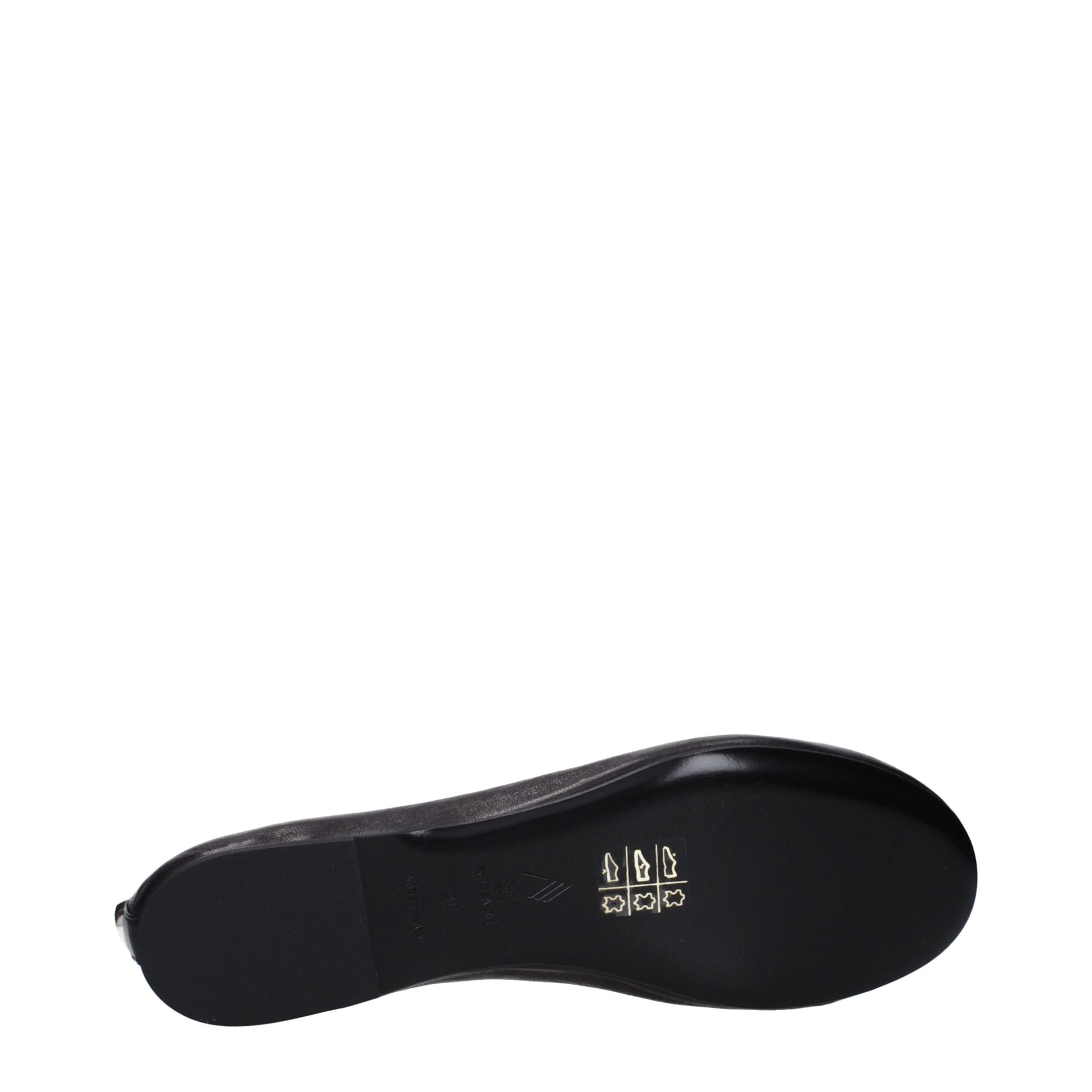 Ballet Flat Shoes by The Attico for women in leather black showcases a resplendent Women's Leather Ballet Flat Shoes aesthetic with a and .