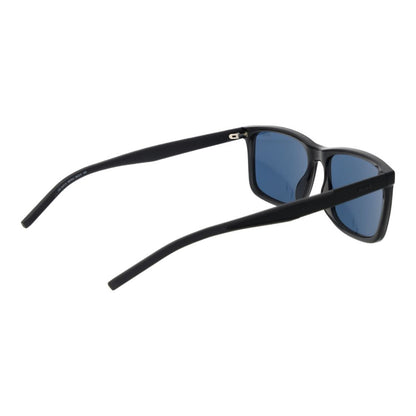 Sunglasses by Hugo Boss for men in polyamide & cupro blue & gray features an ethereal rectangle full-rim frame design with gray coloured frame frames and category-3-dark-tint lens for a ethereal finish.