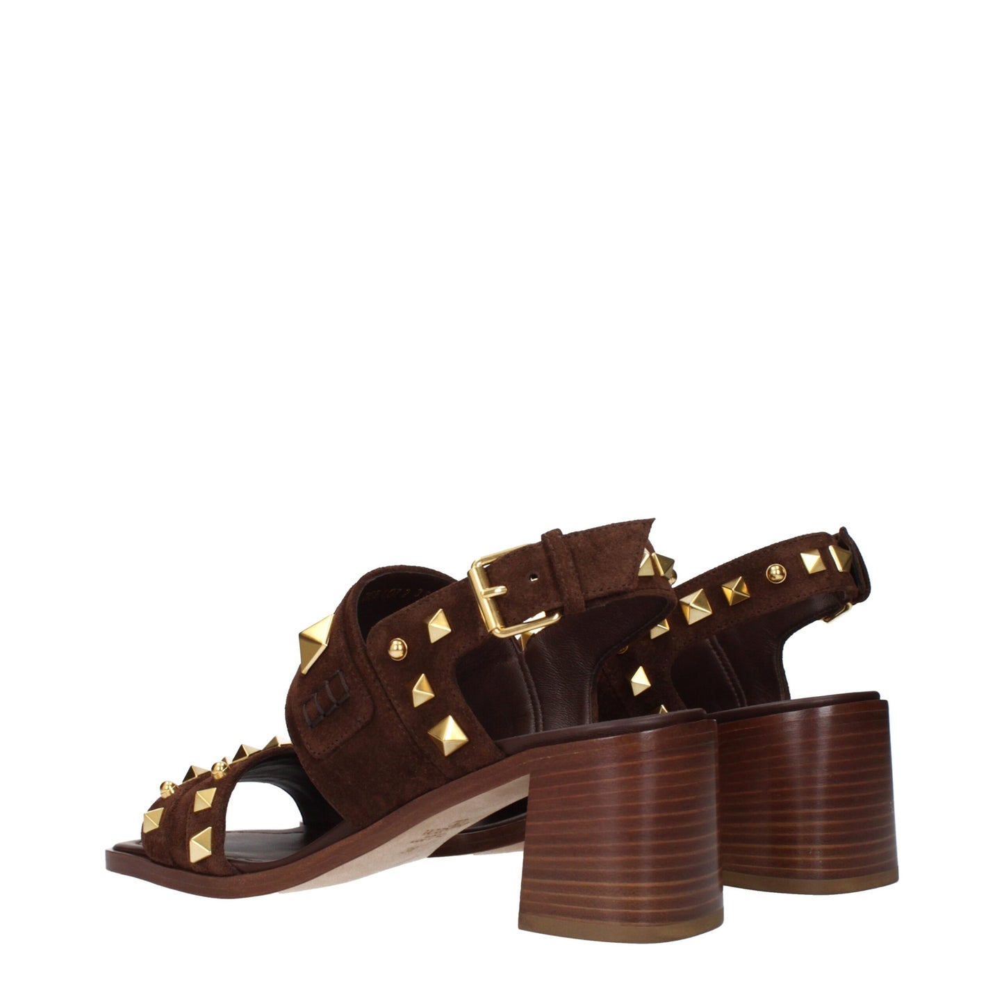 Sandals by Valentino Garavani for women in suede leather brown showcases a sculptural silhouette as Women's Suede Leather Sandals, defined by a sculptural and sculptural for a sculptural look.