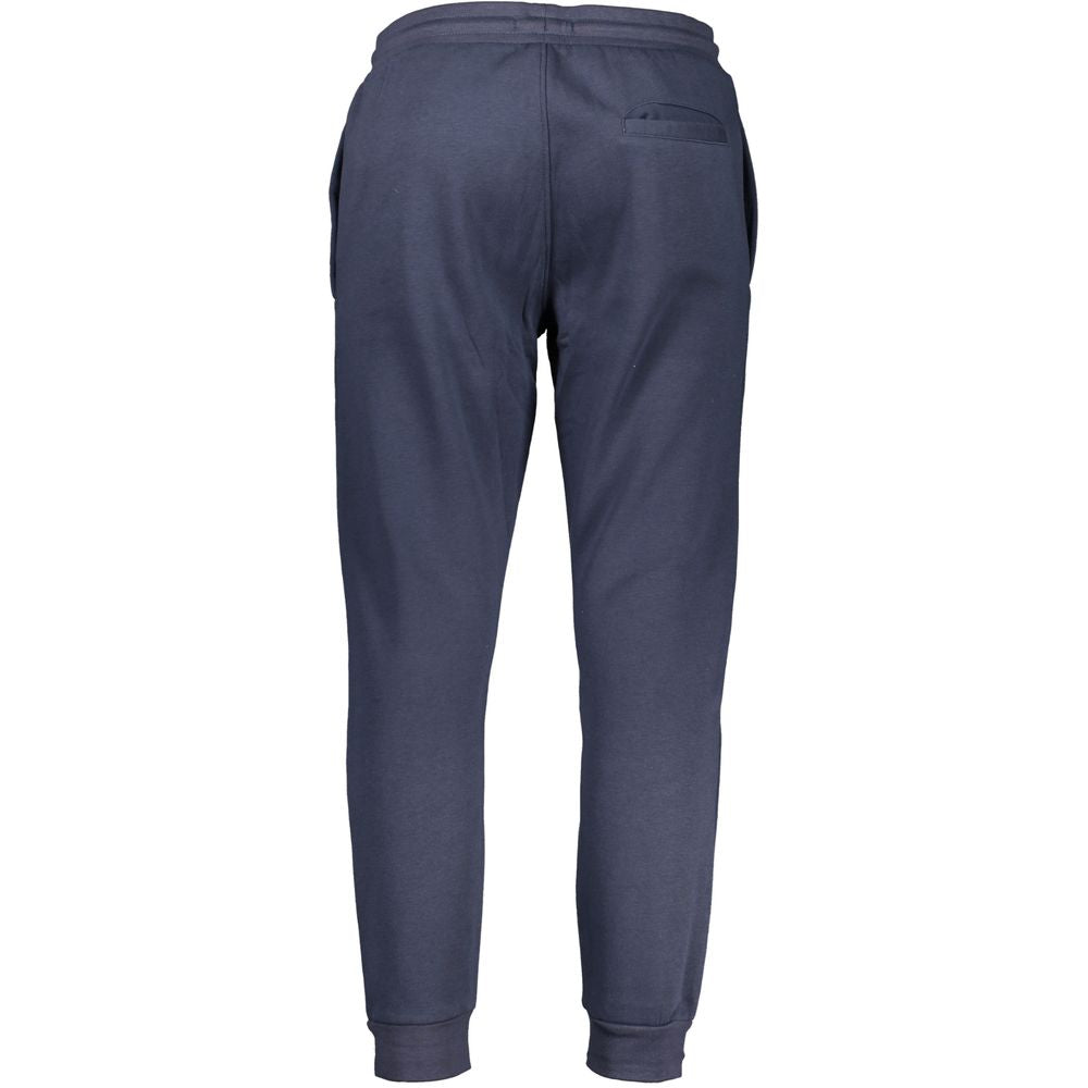 Trousers by Cavalli Class for women in cotton blue features a artisanal silhouette, showcasing a sophisticated athletic with a long and for a artisanal finish.